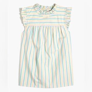 JCrew Ruffleneck shirred top in cotton poplin